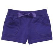 女童女宝宝可爱糖果色纯棉毛圈布中裤(布中裤)小热裤短裤2-6t紫色