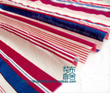 DIY手工布艺面料/红蓝条纹外贸纺纱纯棉布宽幅1.45服装衣料