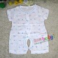 限时打折母婴婴幼儿服饰 润邦2333纱布短袖开裆哈衣（3-12个月）