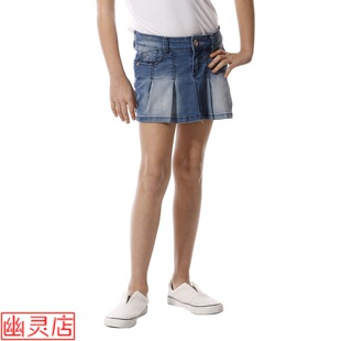  HOO童装 夏装新款中大女童百搭裤子超短裙儿童牛仔裙子6063