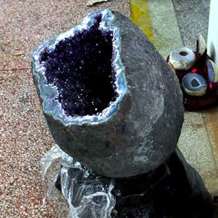 紫晶洞摆件 天然水晶原石 紫晶洞聚宝盆 乌拉圭 紫晶洞钱袋子