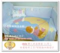 上海名牌蒂乐新款小白熊系列婴儿床品可脱卸床围被褥九件套L蓝