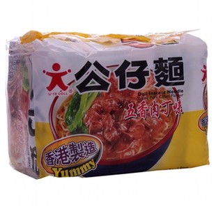  【天猫超市】香港进口方便面 五香肉丁味公仔面 101g*5包/袋