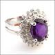 超豪华新款 925银巴西天然紫水晶戒指 女戒