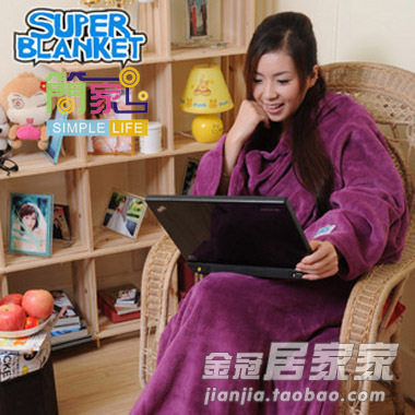 P1050 简家 三金冠 特价反馈Superblanket创意袖毯 五色供选