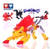 ㊣奥迪双钻神魄变形对战玩具机器人赤焰雄狮，天翔飞鸟苍穹蛟龙