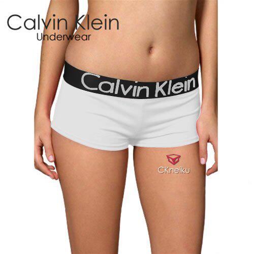 <em>CK正品</em>女士<em>内裤</em>-CK重金属钢标黑边白字平角