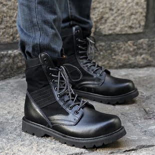  韩版潮流男士靴子特种兵军靴户外沙漠作战靴马丁靴休闲高帮鞋复古