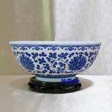 咏爱佳景德镇陶瓷防古一级瓷青花缠枝莲大汤碗<span class=H>居家日用</span>新婚礼品
