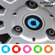 适用于09-19款smart汽车反光贴纸，轮毂中心标改色贴纸轮毂车标贴