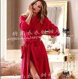 秒杀 特价!外贸 珊瑚绒睡袍浴袍女家居服红色睡衣