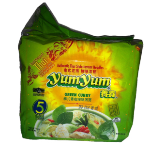  泰国进口Yumyum养养牌冬阴功泰式青咖喱味汤面方便面100g*5包清真