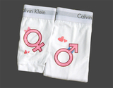 CK<span class=H>情侣内衣</span> 情侣内裤 白色纯棉卡通情侣内裤 男女生爱心符号