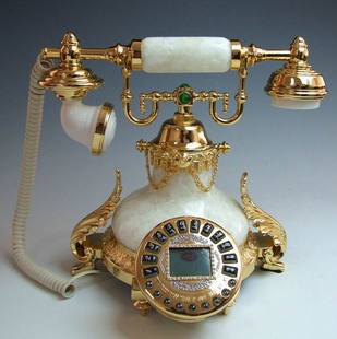 冲3中式欧式电话 仿古电话 玉石电话 古董电话古典电话机