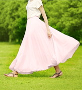 2015春夏超大三层裙摆，雪纺半身裙仙女裙，波西米亚长裙