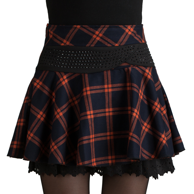 时尚百搭韩版格子裙...