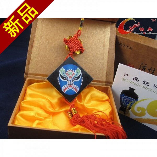 特色个性外事商务礼品 京剧脸谱中国结 环保炭雕汽车挂件 钟离春