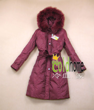 冬装上新 厚密北欧雪狐毛领 系带收腰 <span class=H>羽绒</span><span class=H>服</span>（<span class=H>大码</span>）10724