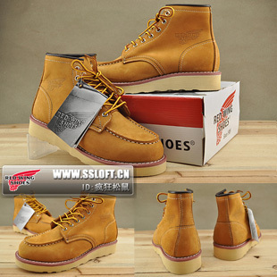  RED WING8875红翼木村款头层牛皮牛仔靴 户外男式靴子 黄磨沙