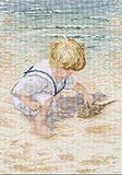 美國進口Janlynn 原版十字繡圖029-0053 Boy With Horseshoe Crab