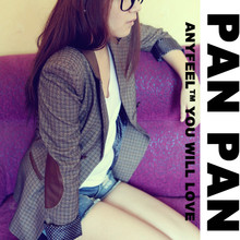 【PANPAN】XF-080 重磅推荐 英伦复古拼皮设计洋气耸肩补丁小西装