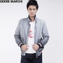 【5151m】DEERE MARCHI 简约大气复古风修身皮衣外套DM6116灰