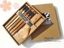 不包邮日本ChankoDining.木筷子勺子套装红木 礼品 便携木 无漆