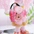 呛口小辣椒新宠 grace 粉色拼花头绳发圈发饰RR