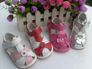  夏款芙瑞可4色包头牛筋底女童叫叫鞋 宝宝凉鞋 儿童凉鞋女小童鞋