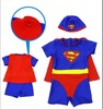 韩国儿童超人泳衣宝宝温泉游泳衣，男童连体大码防紫外线泳装沙滩服