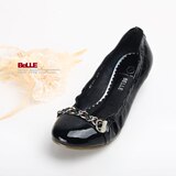 belle百丽09春款紫蓝色牛漆皮女鞋124152