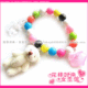 可爱毛绒小熊彩虹糖果珠手串手链
