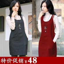 恋衣莹 2011新款秋冬季韩版修身 背心裙 羊绒 毛呢连衣裙 打底裙