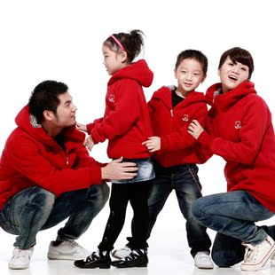  宇贝儿9180亲子装冬装款 加厚亲子装卫衣外套母女母子家庭装