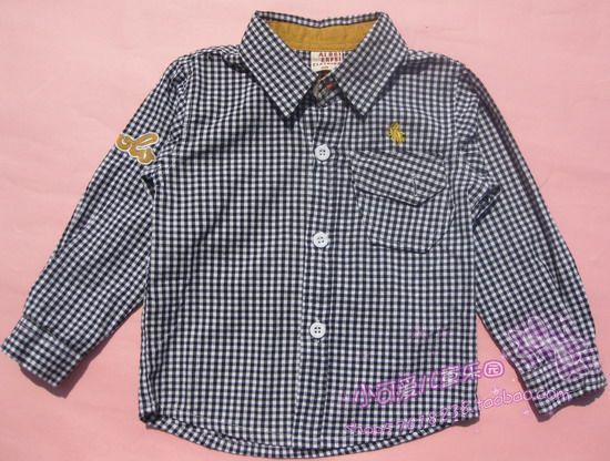 童装\/童鞋\/孕妇装衬衫kala bear 全棉彩条短袖衬