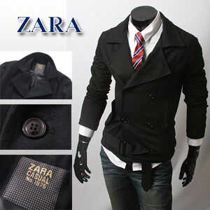 801款09冬装ZARA/萨拉 双排扣高品质加大 呢子夹克 毛呢<span class=H>外套</span>