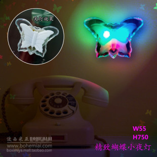 Themselves in  Bohemian lights modern exquisite Butterfly small night lamp to green living room bedroom blue red and green LED lights
