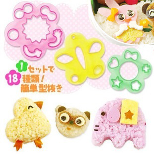  日本木晖神奇大变脸1可爱便当表情寿司饭团模具 美食DIY 3件套
