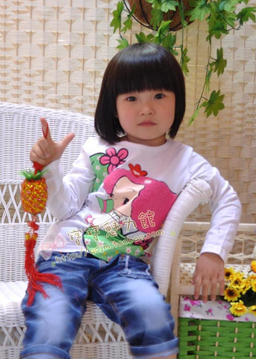 6.1特价 全棉迷糊娃娃图和苹果女长童长袖T恤640_不包邮