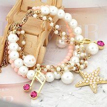 【吉吉屋饰品】实拍OL韩版星星音符珍珠手链GB0288