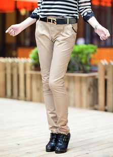  棉混纺女士西裤 修身正装裤 韩版低腰长裤 西装裤10003