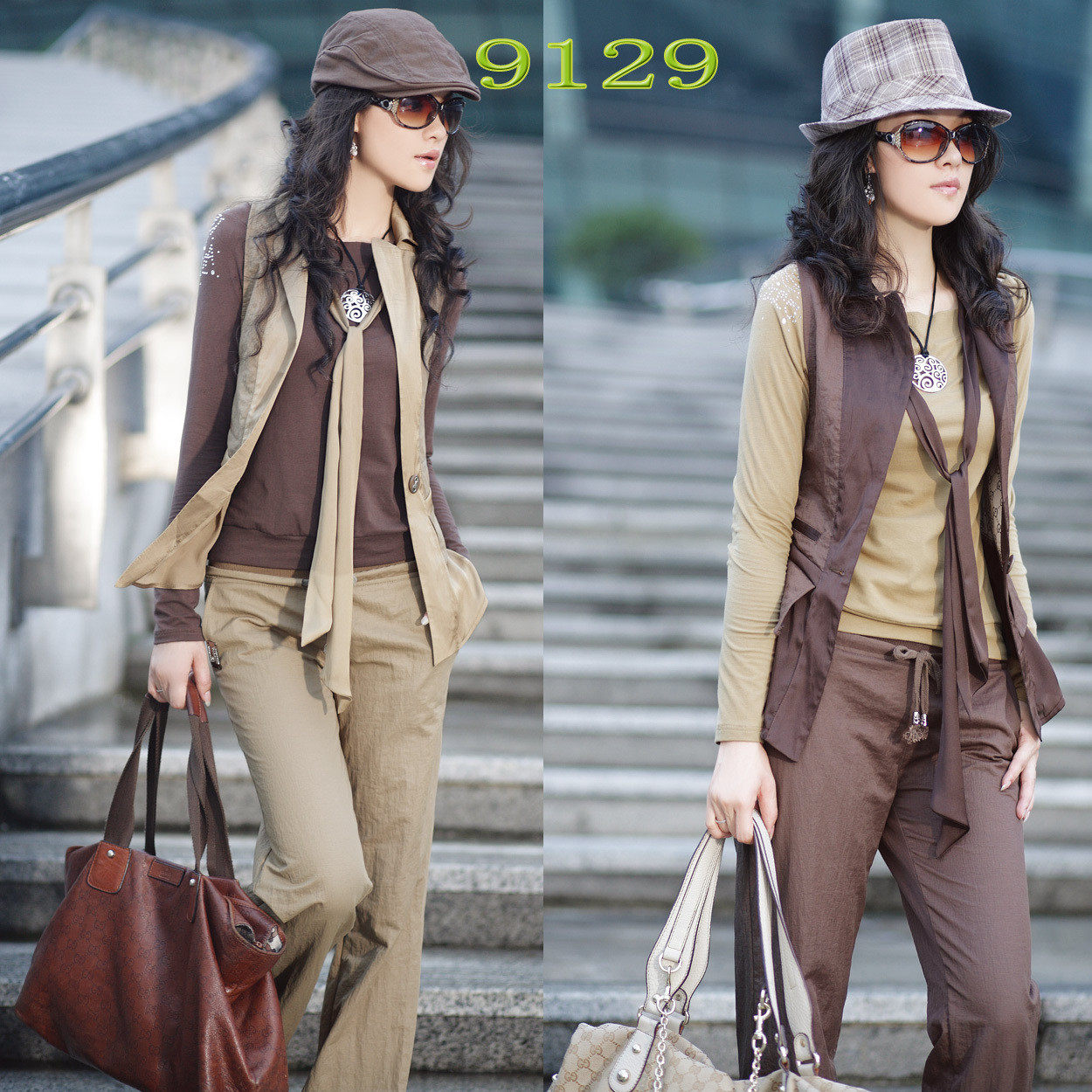 雅尼拉女装新品牌2010初秋装新款热卖折韩休闲裤OL两件套套装9129