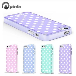 Pinlo适用于品乐苹果手机壳可爱iPhone5s保护壳卡通苹果波点外套