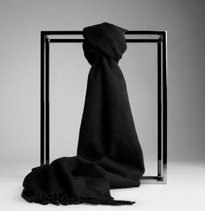 香港代购 正品 burberry同款 素色山羊绒围巾 围脖 原3600 黑色