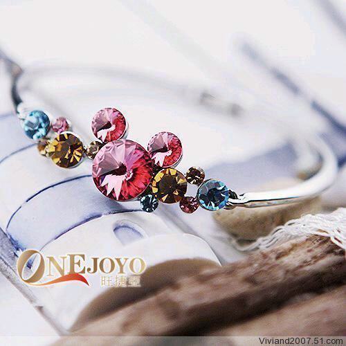 冲3冠㊣专柜正品饰品 迪士尼Disney 水晶手镯 FAS71008(2色)