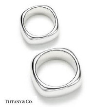 Suavizar los bordes de plata genuina Tiffany anillos de la joyería par 925 en el anillo de la cola de anillo