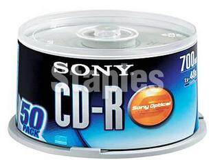 索尼CD-R 刻录盘 700M 空白刻录光盘/SONY光盘/光碟 （整筒50张）