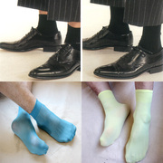 男士商务短款丝袜 男式短丝袜 男士超薄蓝色丝袜 透气吸汗男丝袜