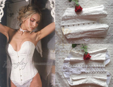 实物图Annzley束腰corset白色全包束身衣A35077哥特式