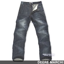 【5151m】DEERE MARCHI 经典猫须纯棉水洗磨白直筒牛仔裤9712